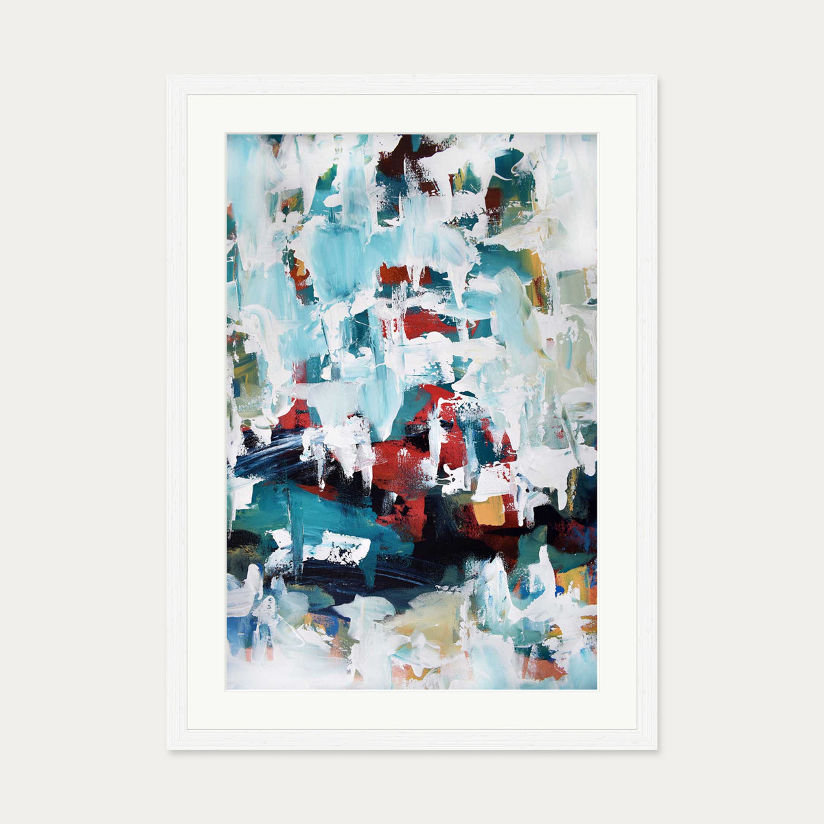 Abstract 200 Art Print — 50 x 70 cm — White Frame