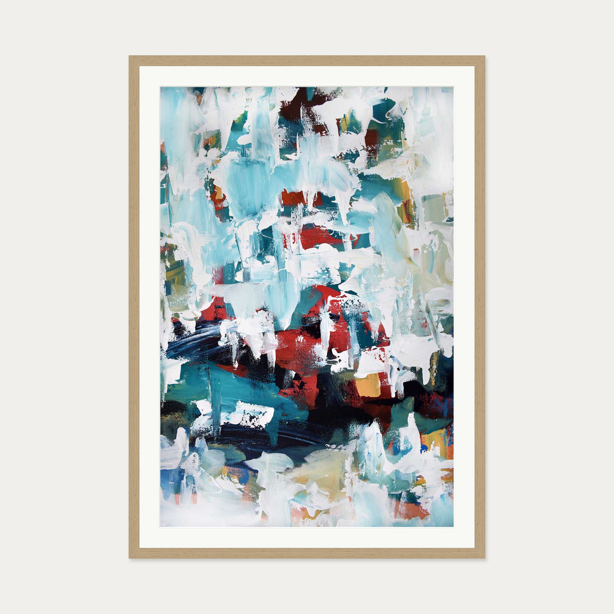 Abstract 200 Art Print — 70 x 100 cm — Oak Frame
