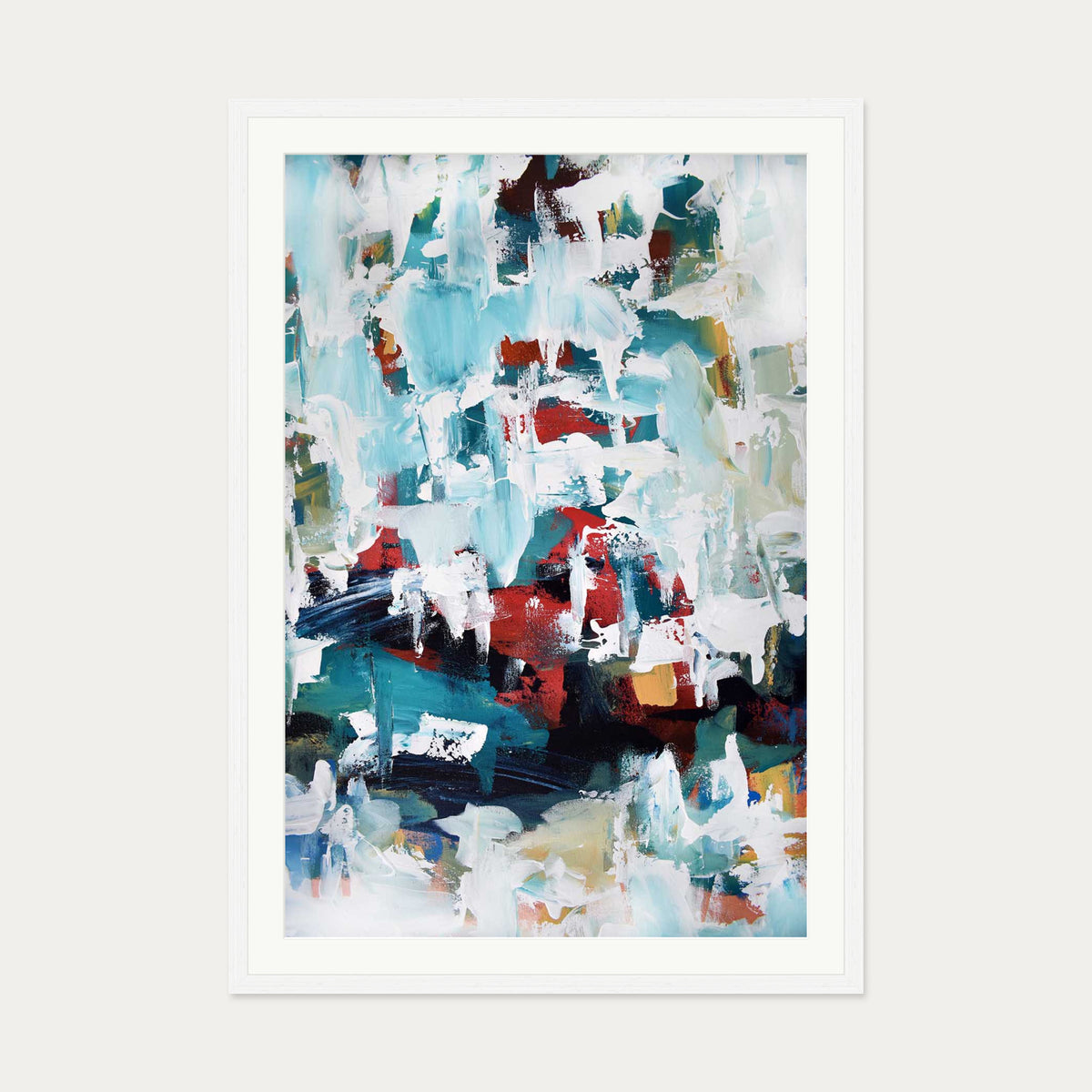 Abstract 200 Art Print — 70 x 100 cm — White Frame