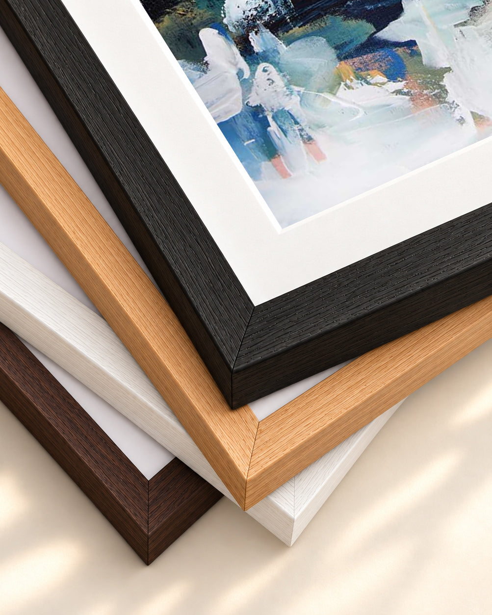 Abstract 200 Art Print — framed print corner with 5 cm mount and bevel