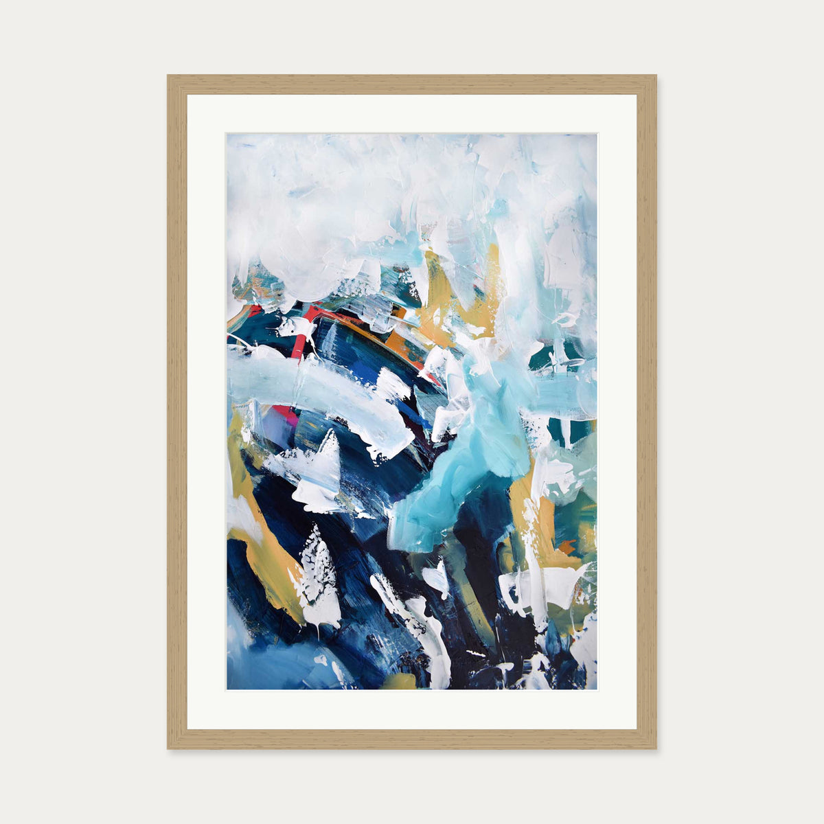 Abstract 201 Art Print — 50 x 70 cm — Oak Frame