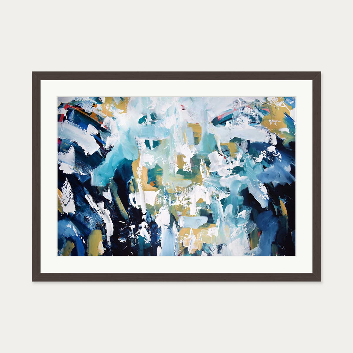 Abstract 202 Art Print — 50 x 70 cm — Brown Frame