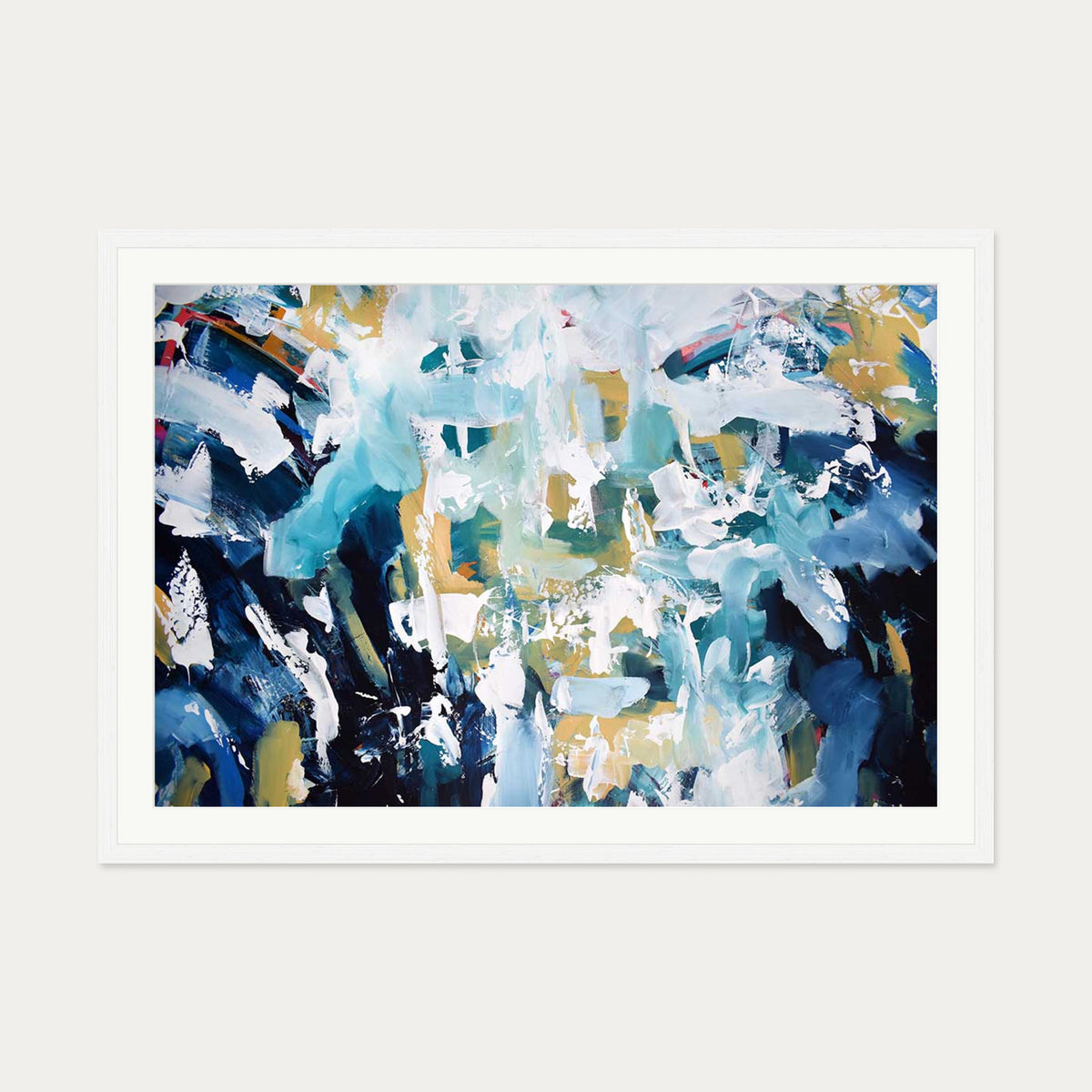 Abstract 202 Art Print — 70 x 100 cm — White Frame