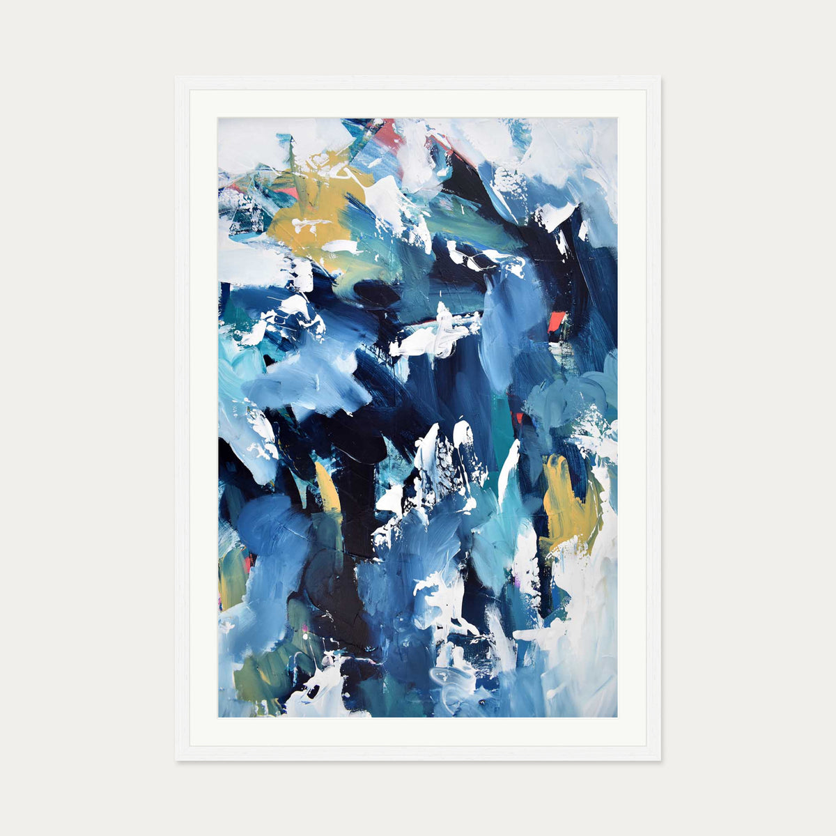Abstract 203 Art Print — 70 x 100 cm — White Frame