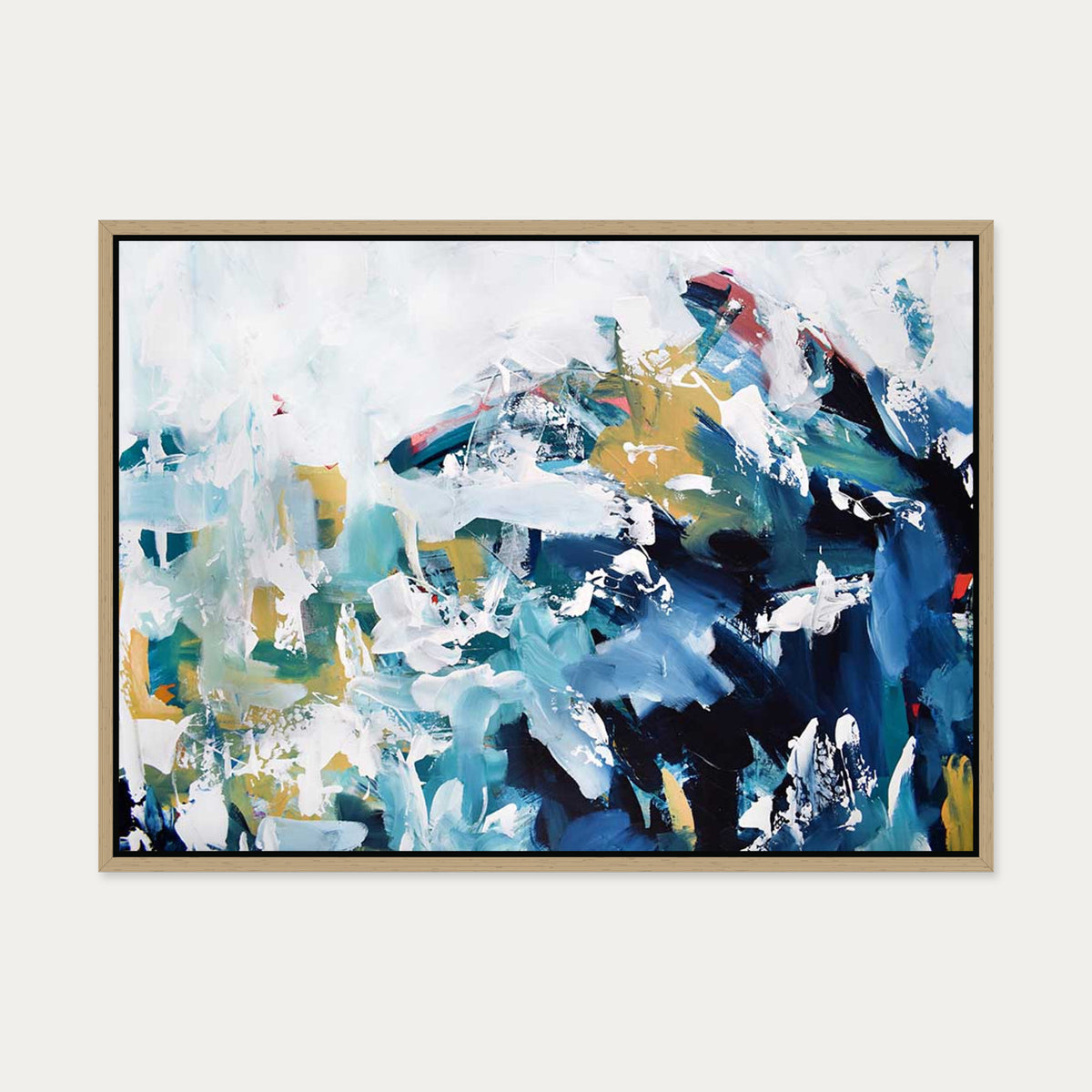 Abstract 204 Canvas Art — 50 x 70 cm — Oak Frame