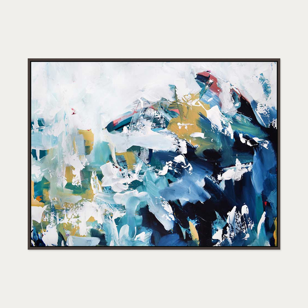 Abstract 204 Canvas Art — 90 x 120 cm — Brown Frame