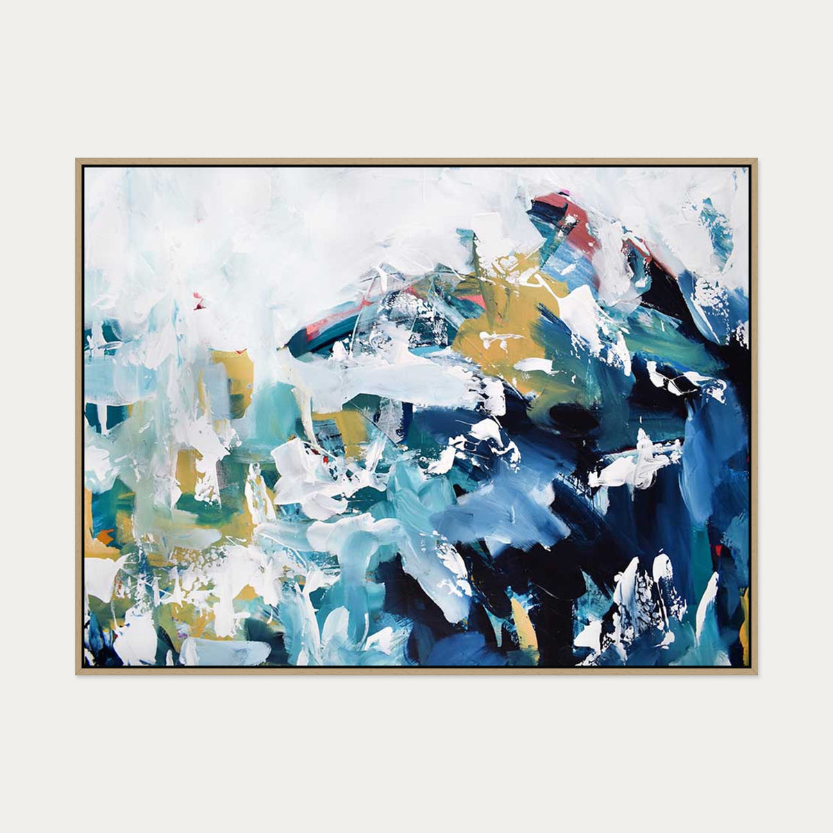 Abstract 204 Canvas Art — 90 x 120 cm — Oak Frame