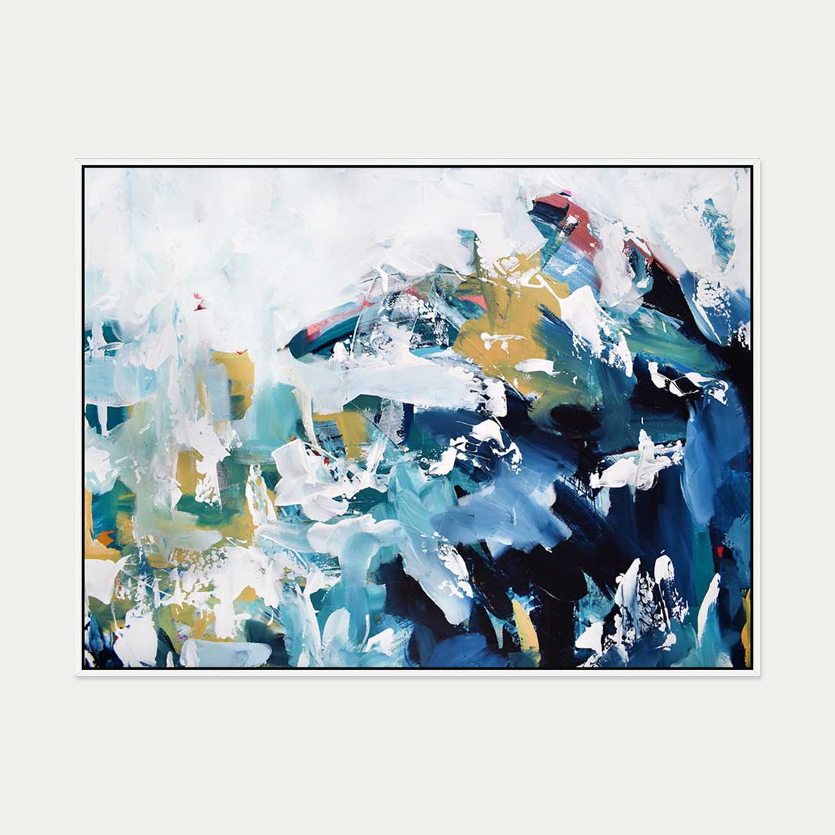 Abstract 204 Canvas Art — 90 x 120 cm — White Frame