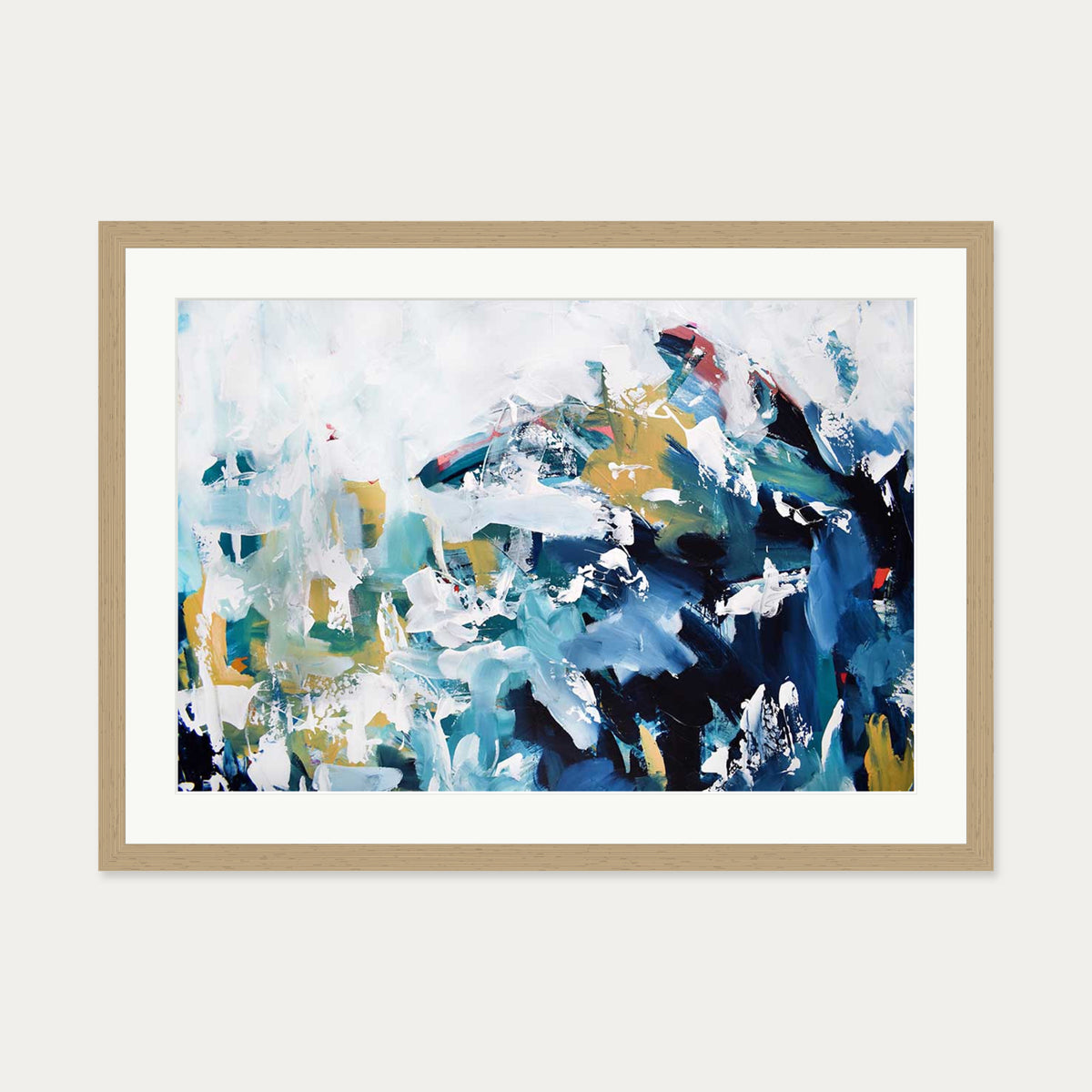 Abstract 204 Art Print — 50 x 70 cm — Oak Frame