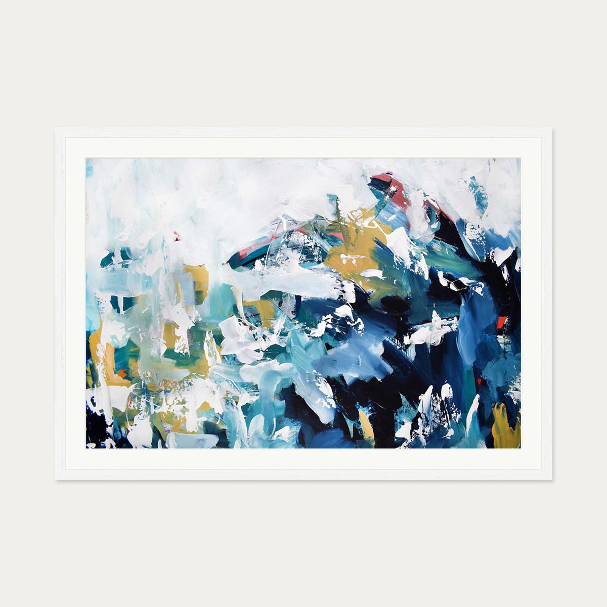 Abstract 204 Art Print — 70 x 100 cm — White Frame