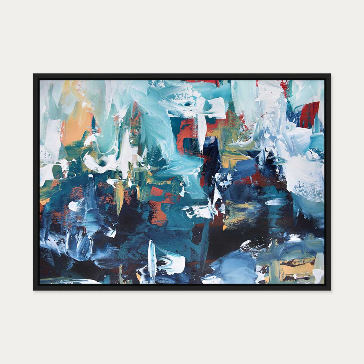 Abstract 207 Canvas Art — 50 x 70 cm — Black Frame