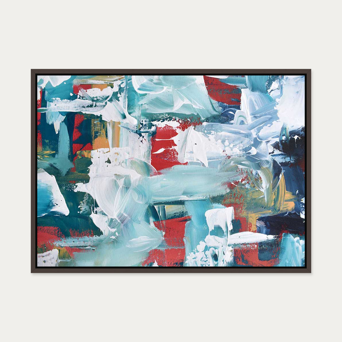 Abstract 208 Canvas Art — 50 x 70 cm — Brown Frame