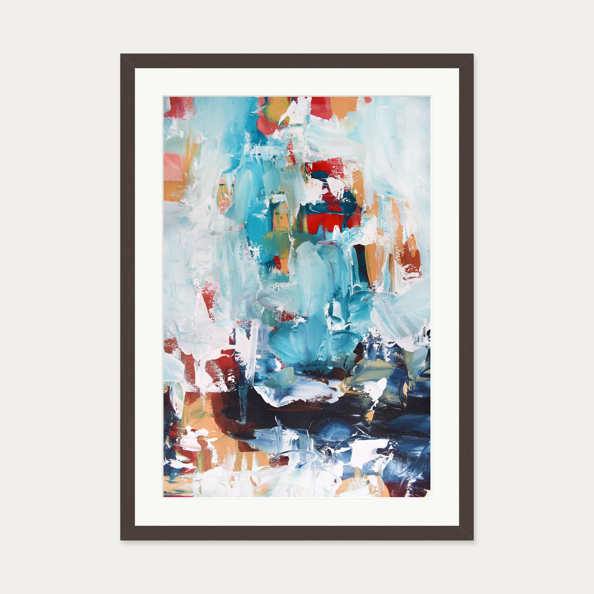 Abstract 212 Art Print — 50 x 70 cm — Brown Frame