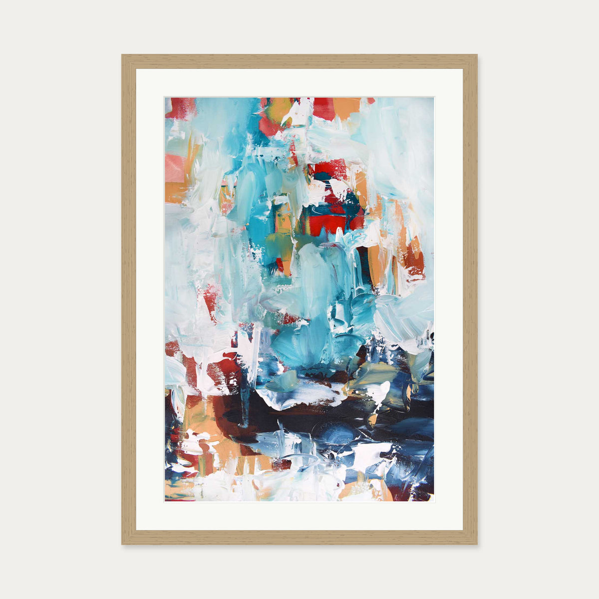 Abstract 212 Art Print — 50 x 70 cm — Oak Frame