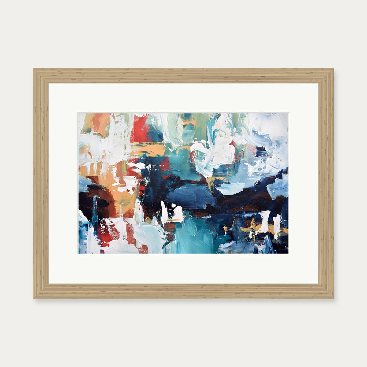 Abstract 214 Art Print — 30 x 40 cm — Oak Frame