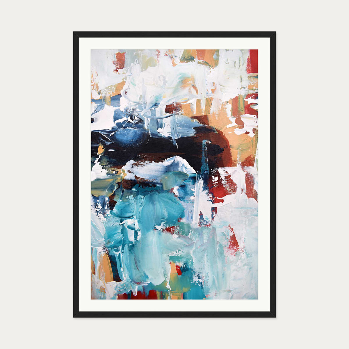 Abstract 215 Art Print — 70 x 100 cm — Black Frame