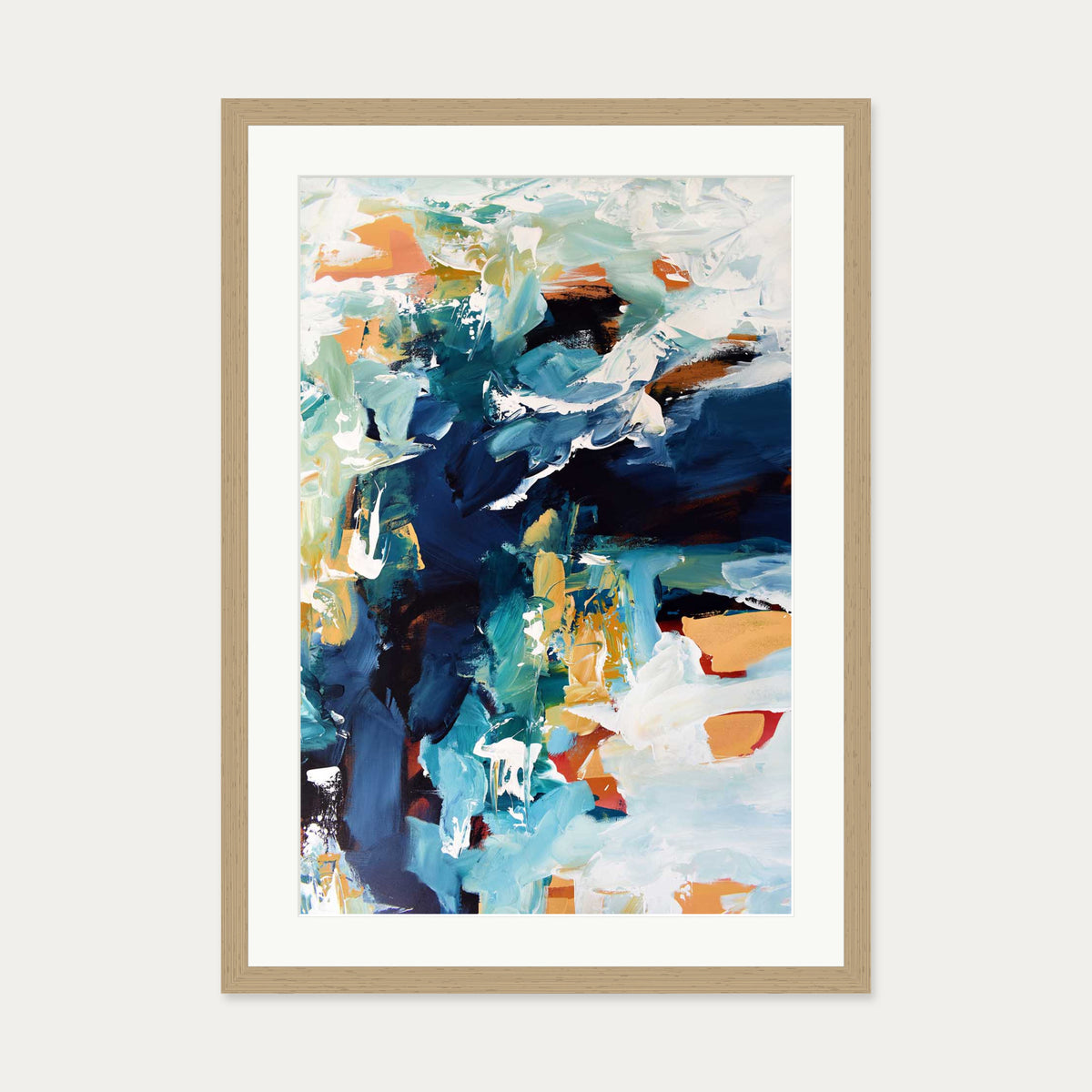 Abstract 216 Art Print — 50 x 70 cm — Oak Frame