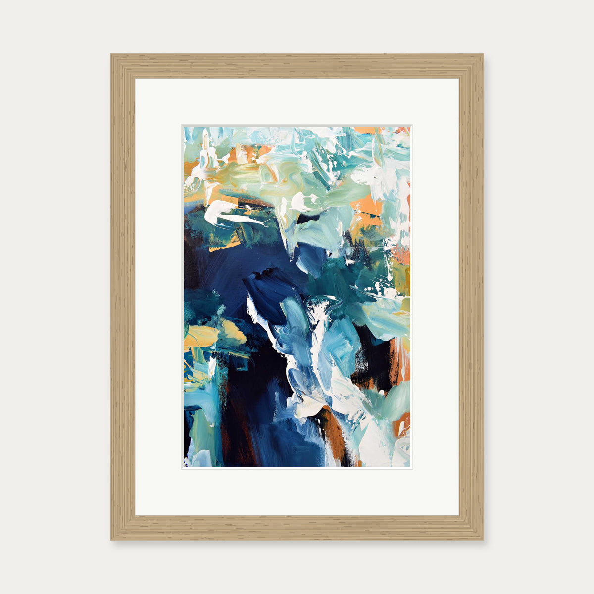 Abstract 218 Art Print — 30 x 40 cm — Oak Frame