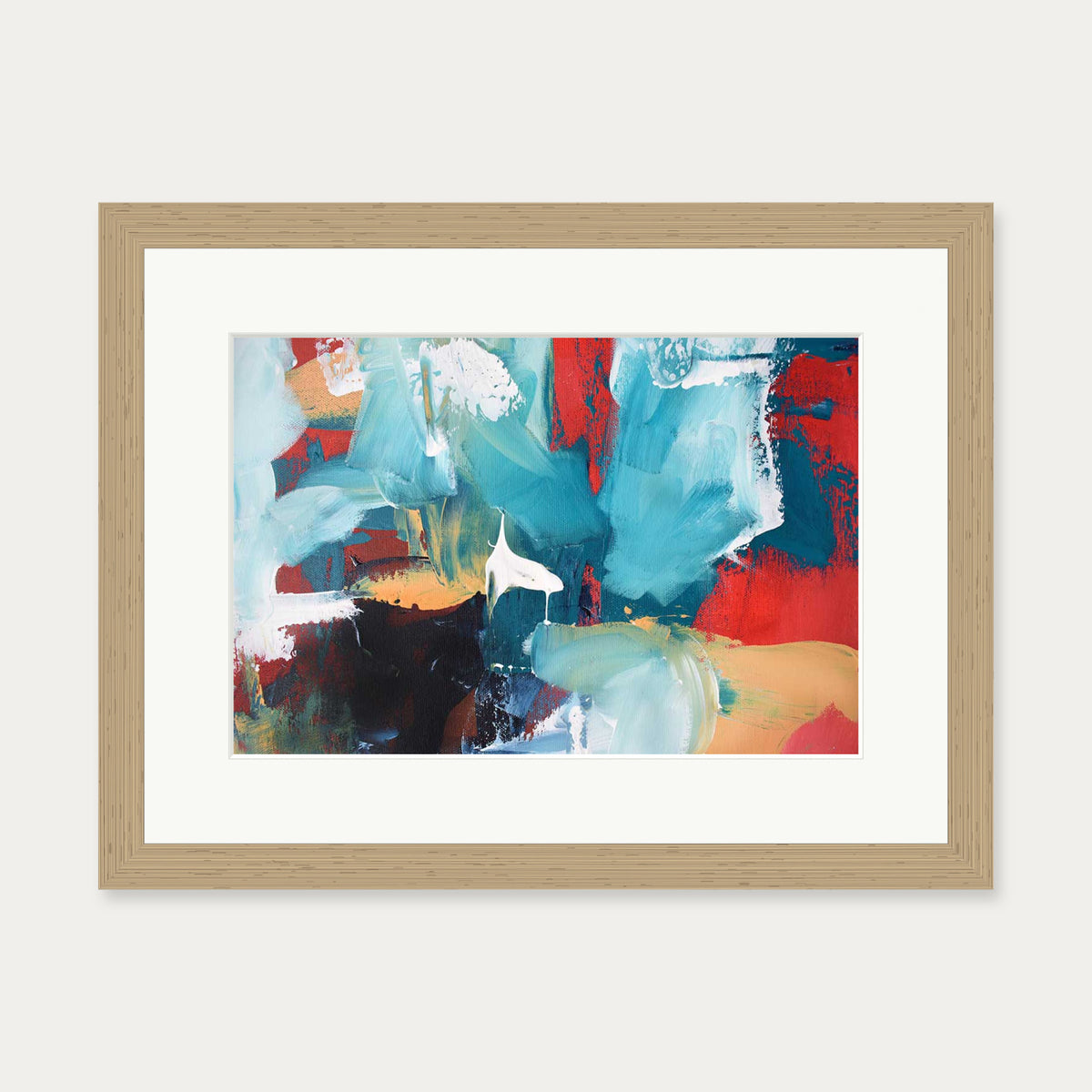 Abstract 220 Art Print — 30 x 40 cm — Oak Frame