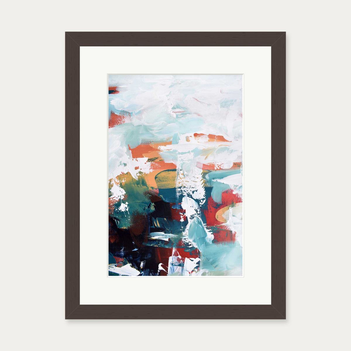 Abstract 224 Art Print — 30 x 40 cm — Brown Frame