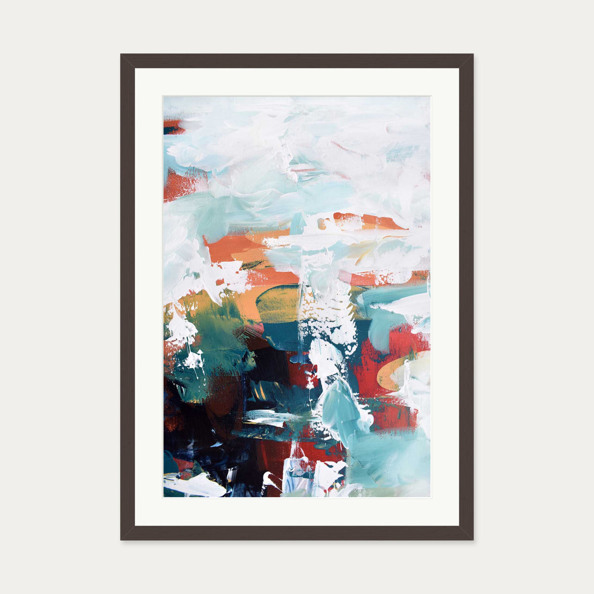 Abstract 224 Art Print — 50 x 70 cm — Brown Frame