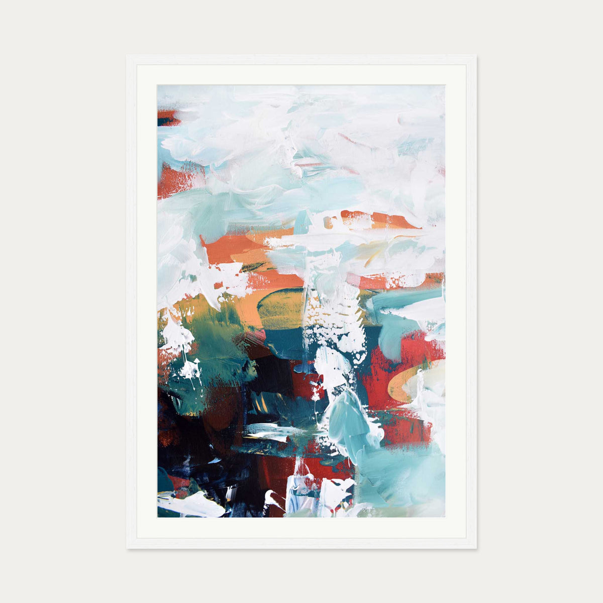 Abstract 224 Art Print — 70 x 100 cm — White Frame