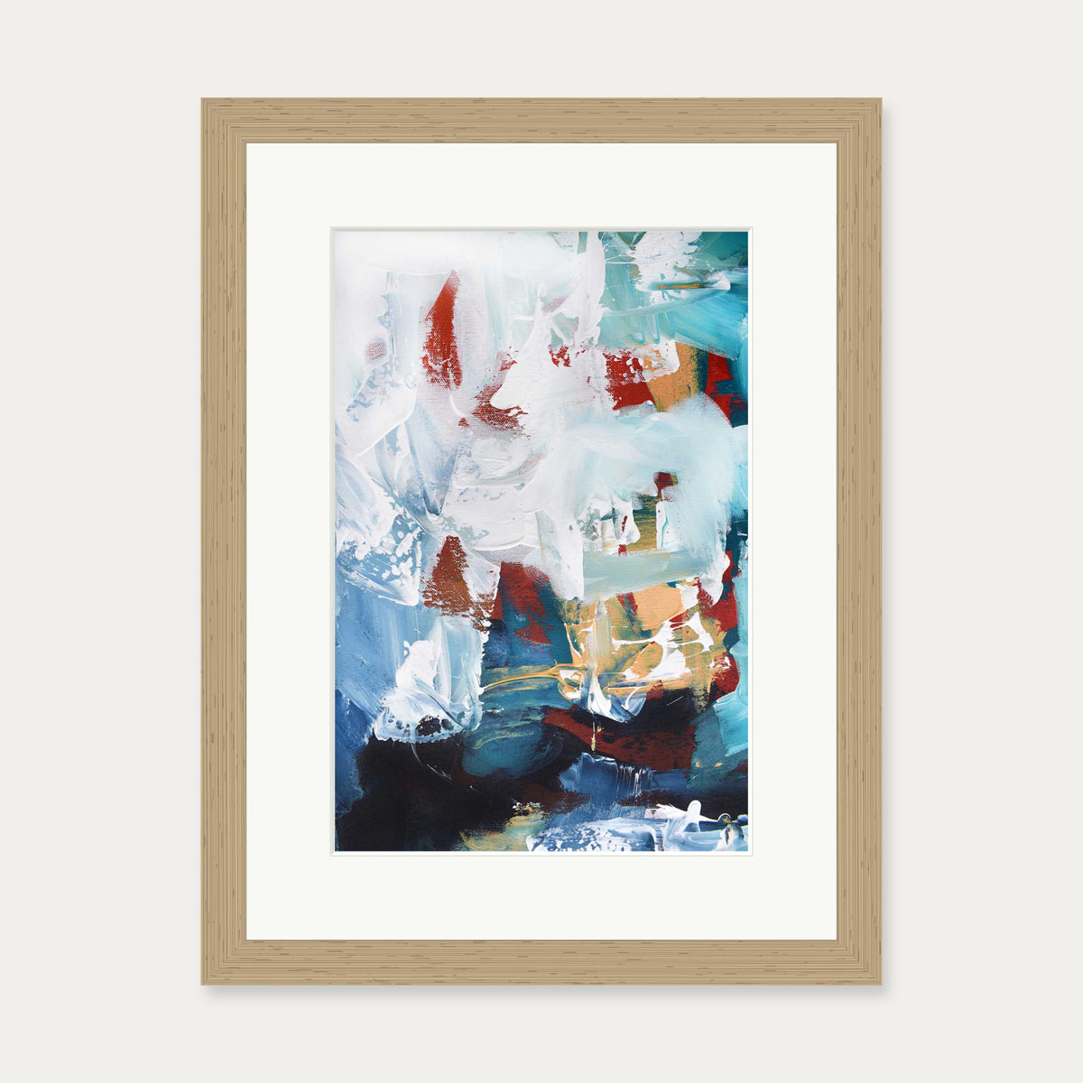 Abstract 225 Art Print — 30 x 40 cm — Oak Frame