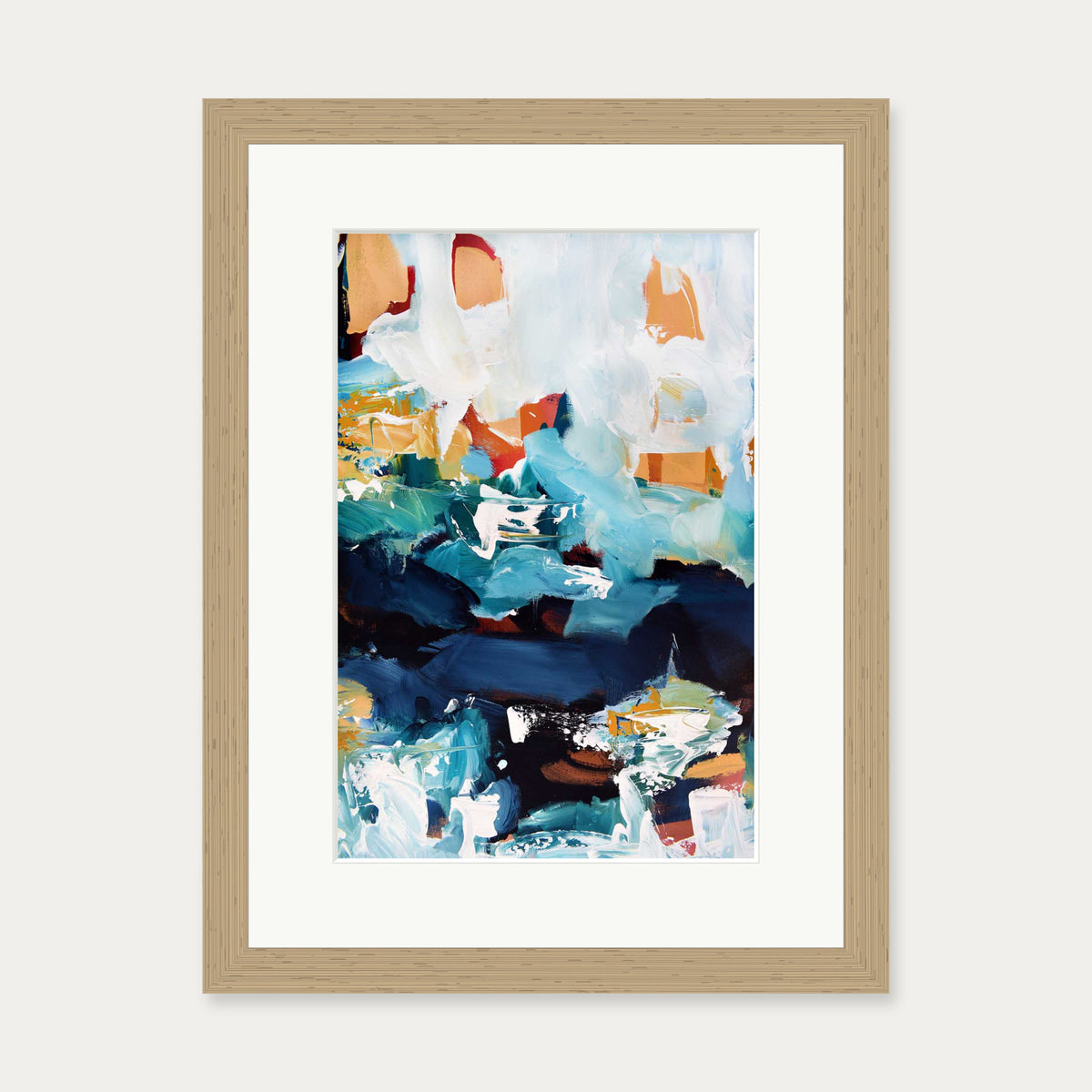 Abstract 227 Art Print — 30 x 40 cm — Oak Frame