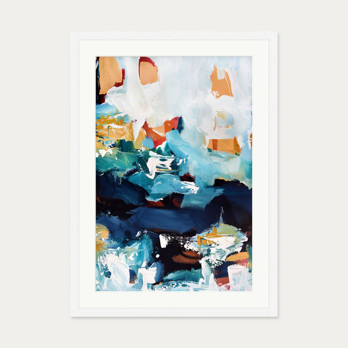 Abstract 227 Art Print — 50 x 70 cm — White Frame