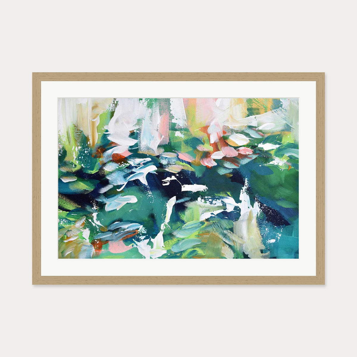 Abstract 229 Art Print — 50 x 70 cm — Oak Frame