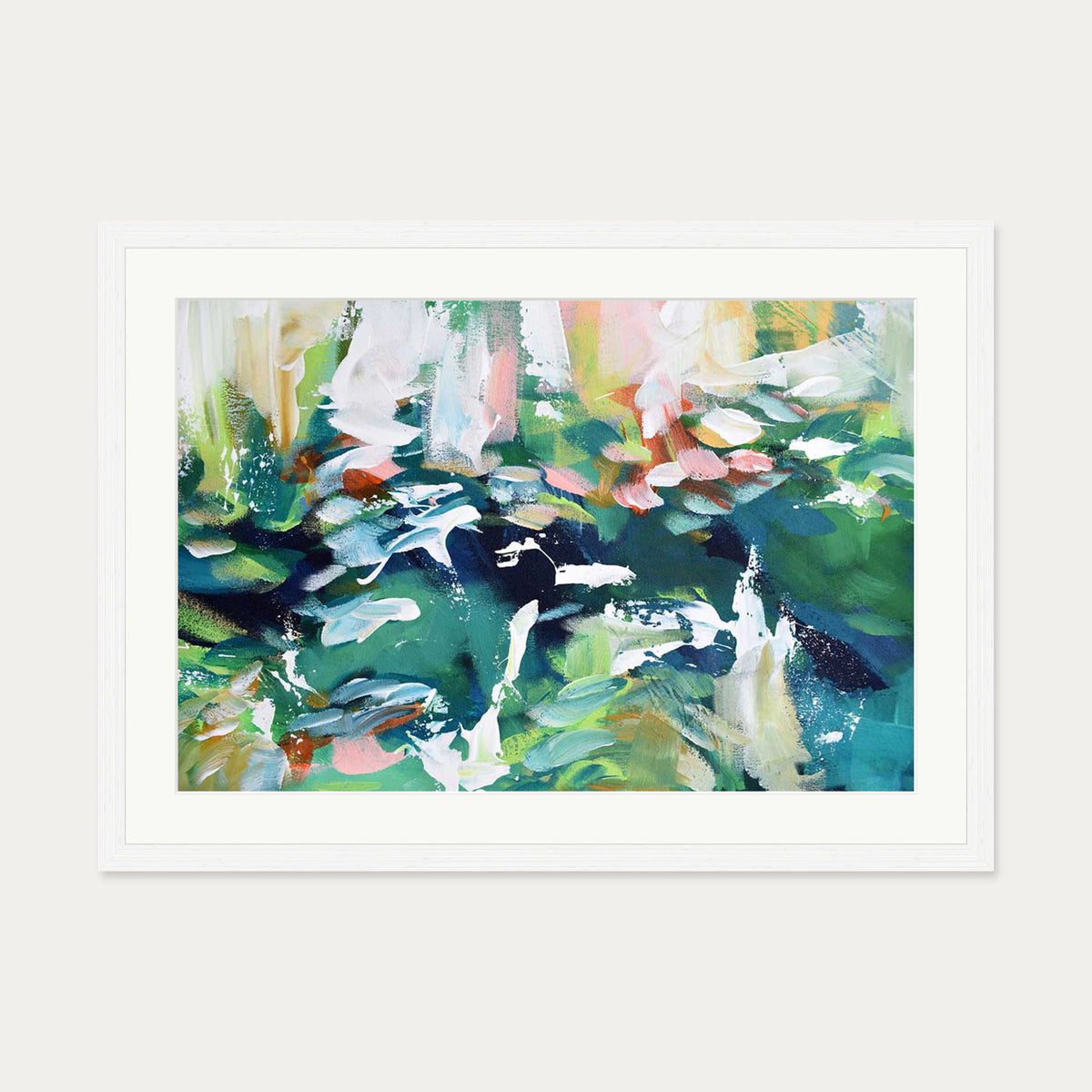 Abstract 229 Art Print — 50 x 70 cm — White Frame