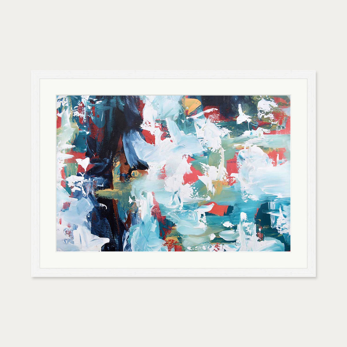 Abstract 232 Art Print — 50 x 70 cm — White Frame