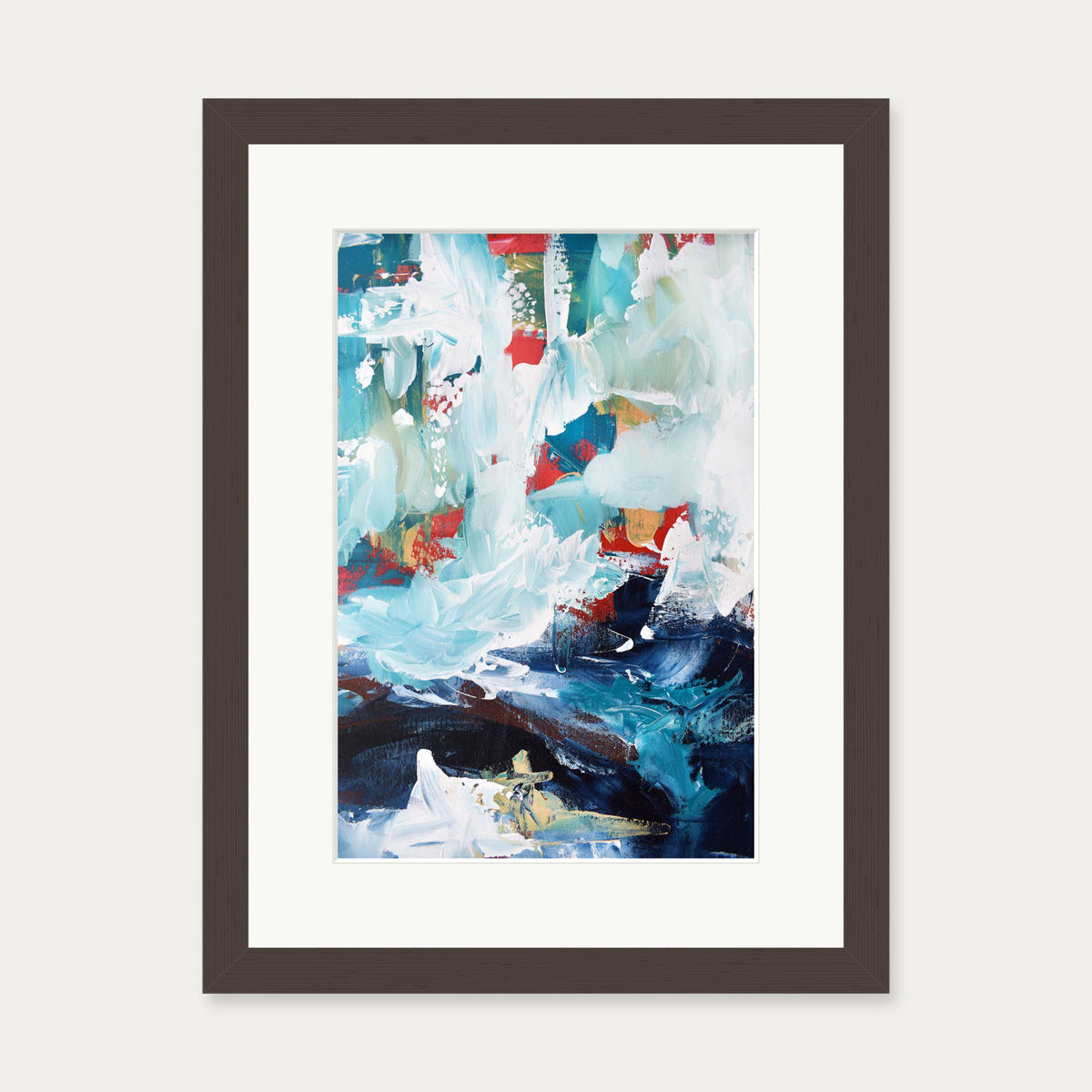 Abstract 237 Art Print — 30 x 40 cm — Brown Frame