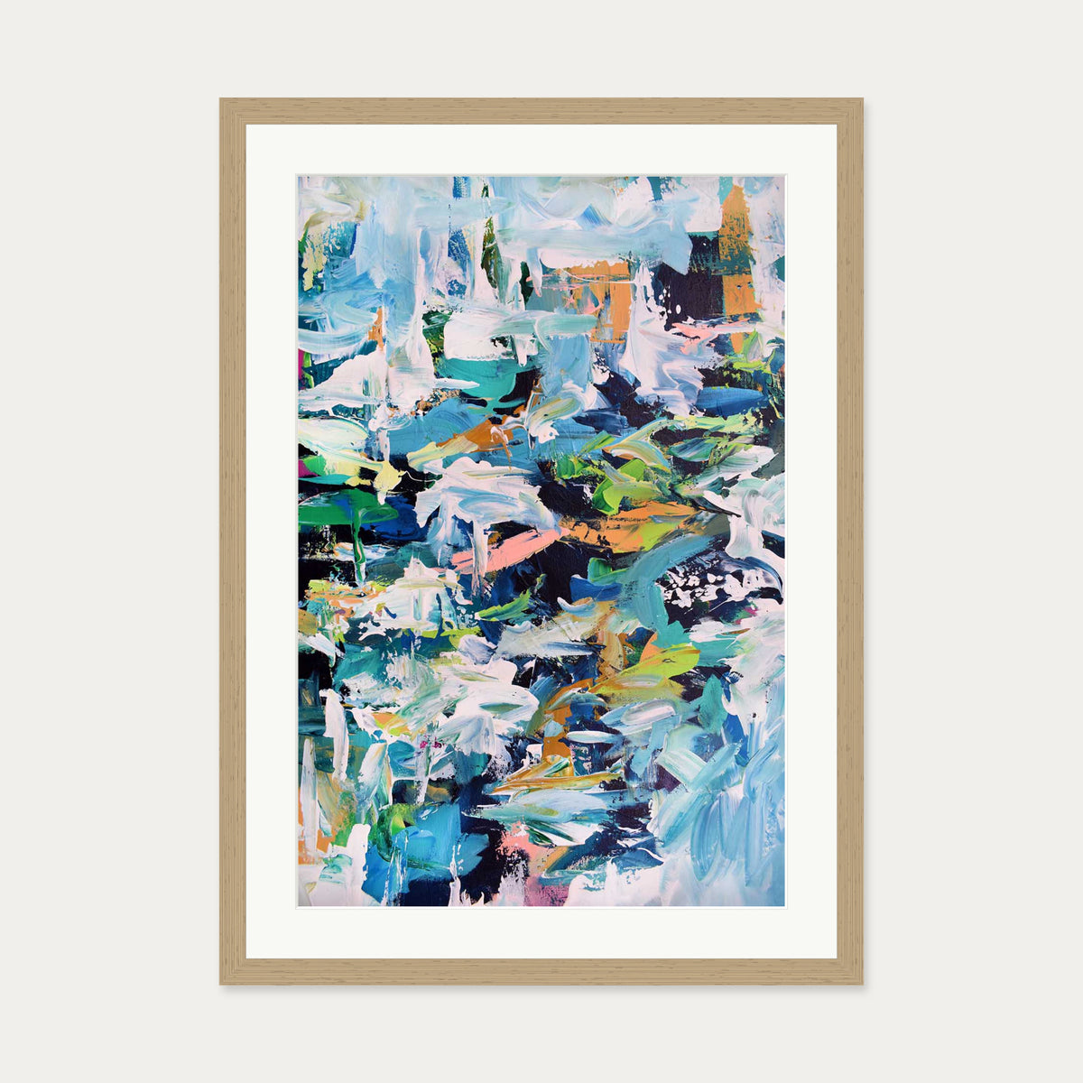 Abstract 239 Art Print — 50 x 70 cm — Oak Frame