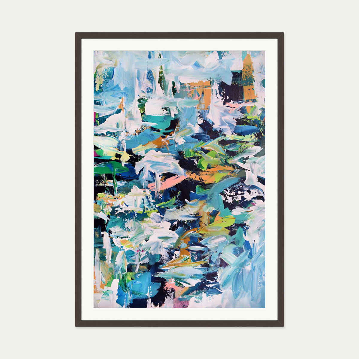 Abstract 239 Art Print — 70 x 100 cm — Brown Frame