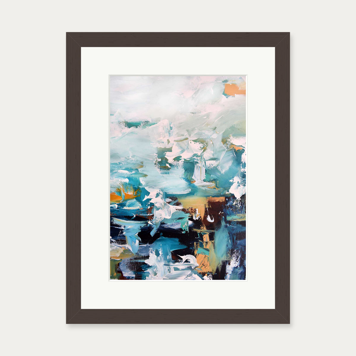 Abstract 247 Art Print — 30 x 40 cm — Brown Frame