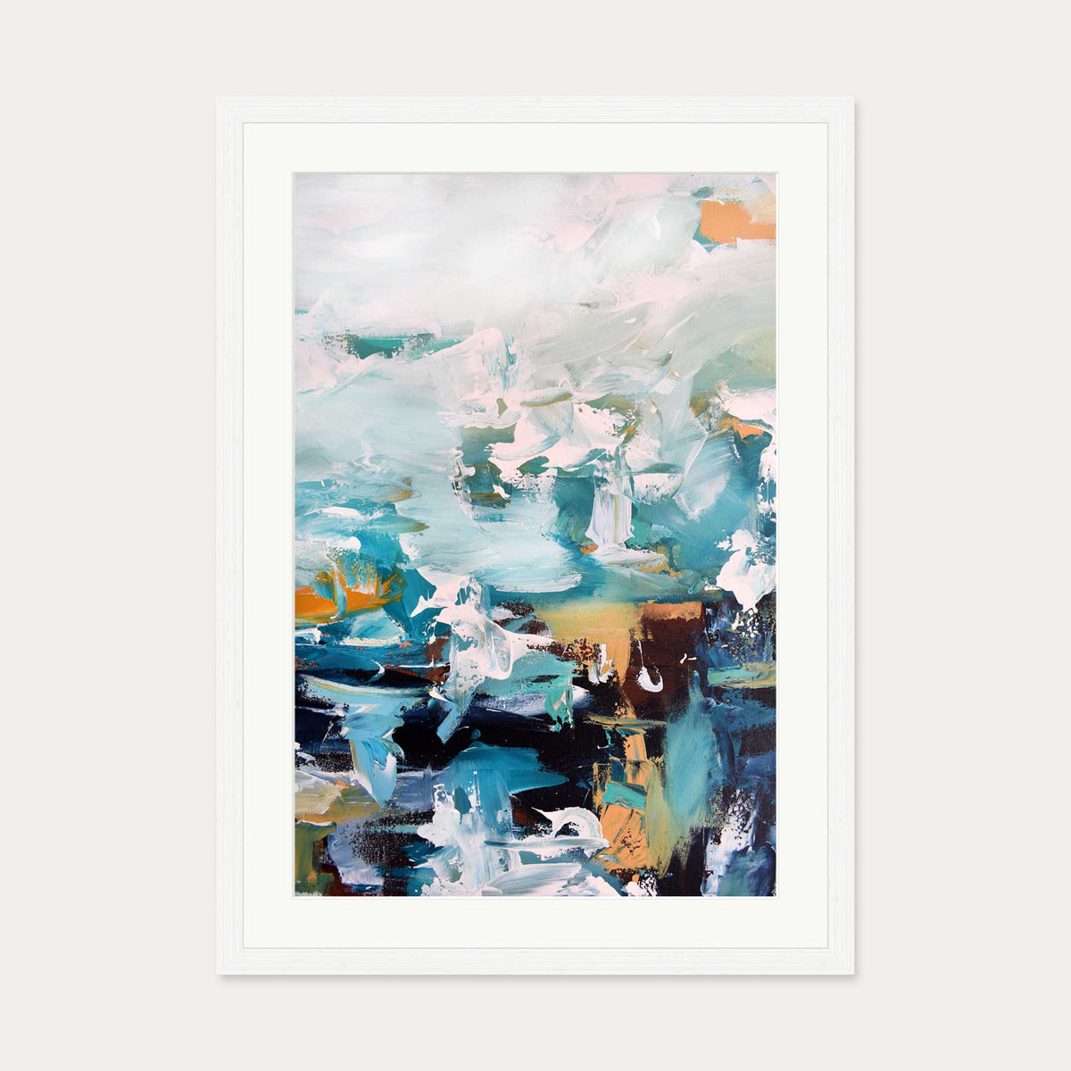 Abstract 247 Art Print — 50 x 70 cm — White Frame