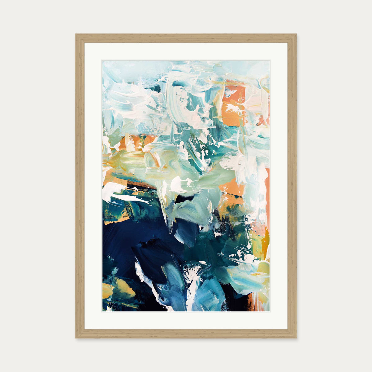 Abstract 250 Art Print — 50 x 70 cm — Oak Frame