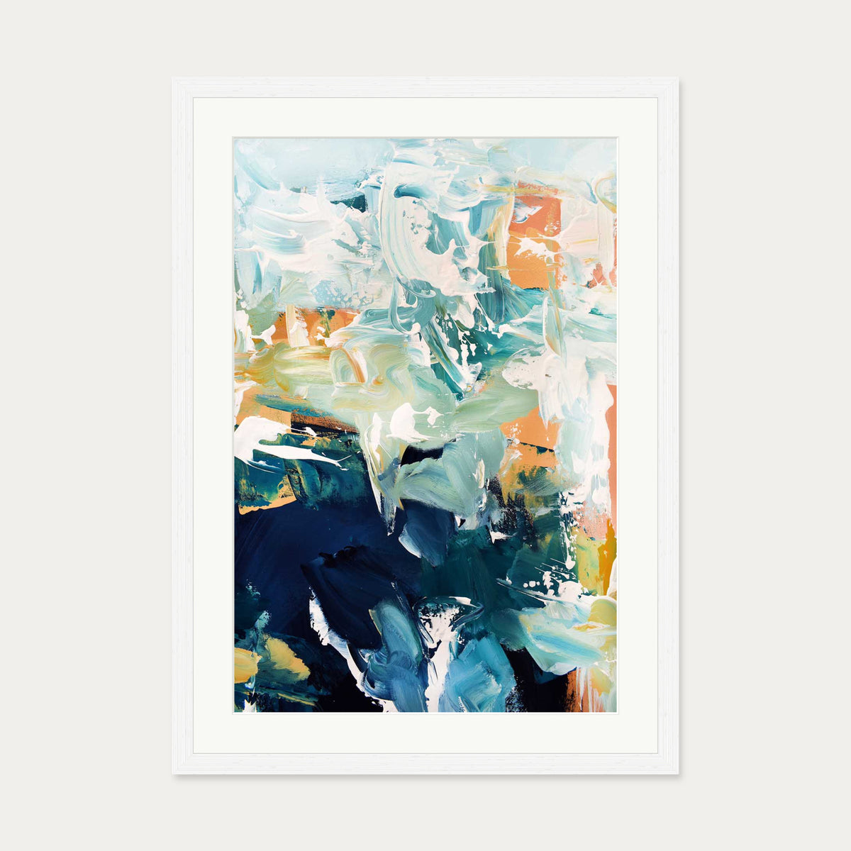 Abstract 250 Art Print — 50 x 70 cm — White Frame