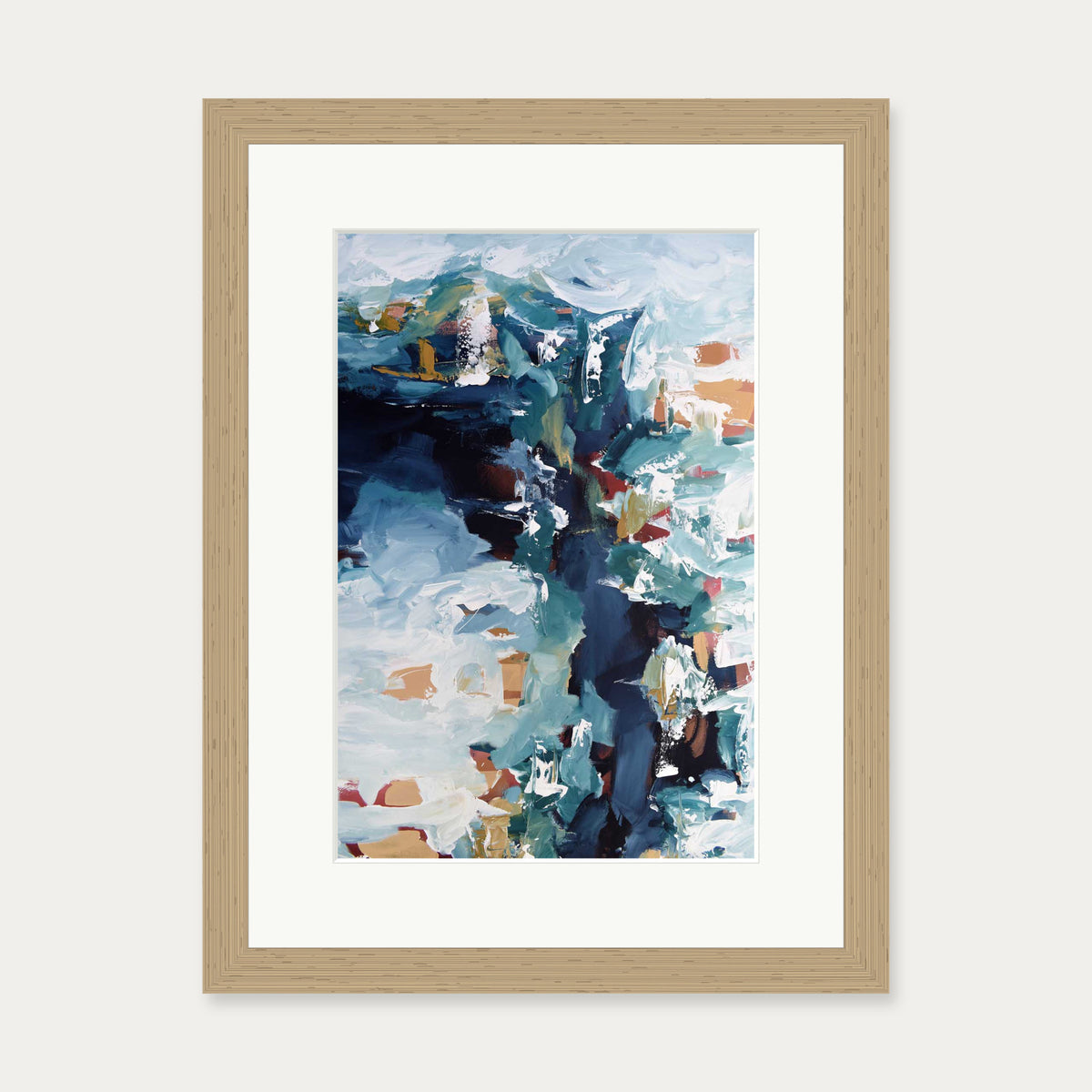 Abstract 258 Art Print — 30 x 40 cm — Oak Frame