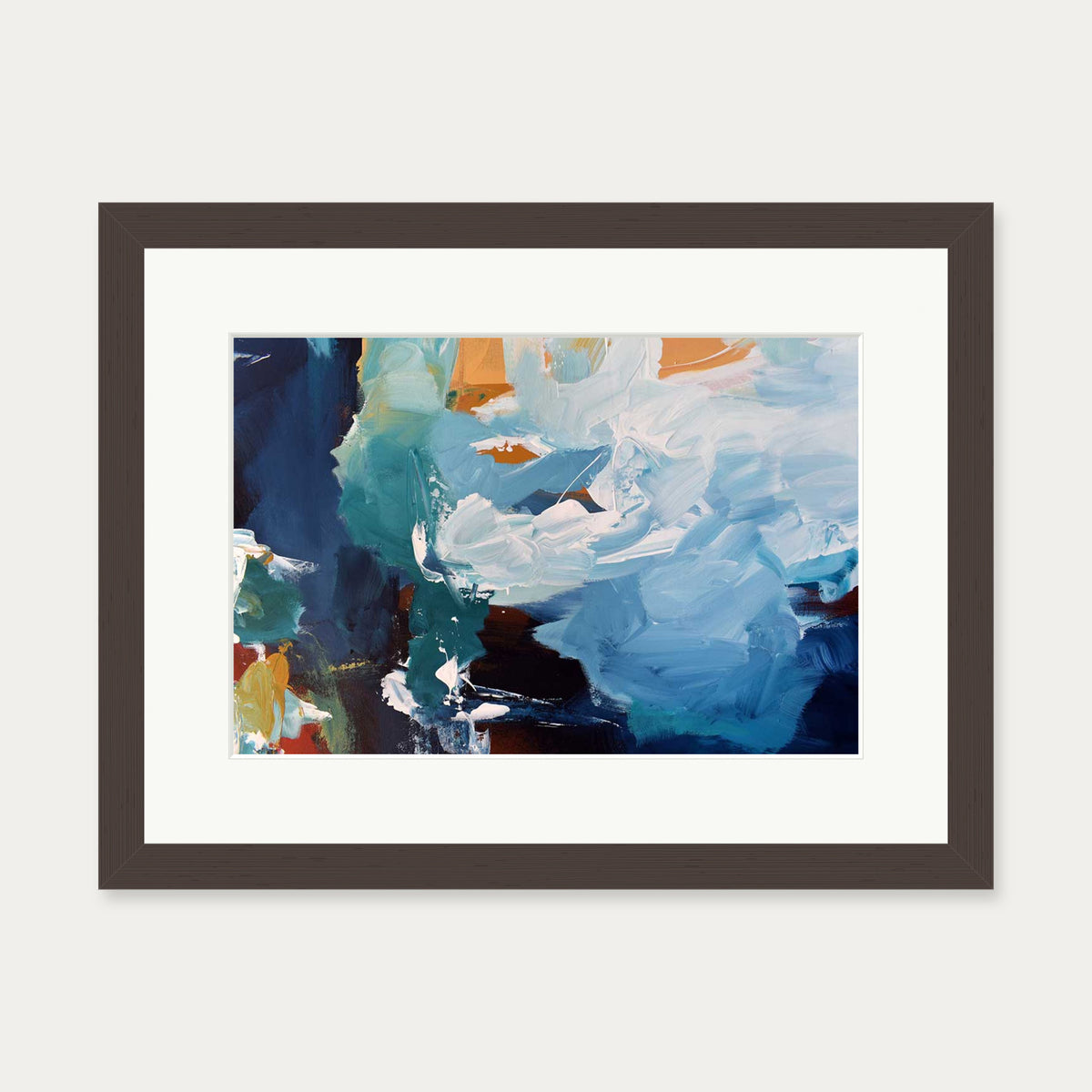 Abstract 263 Art Print — 30 x 40 cm — Brown Frame