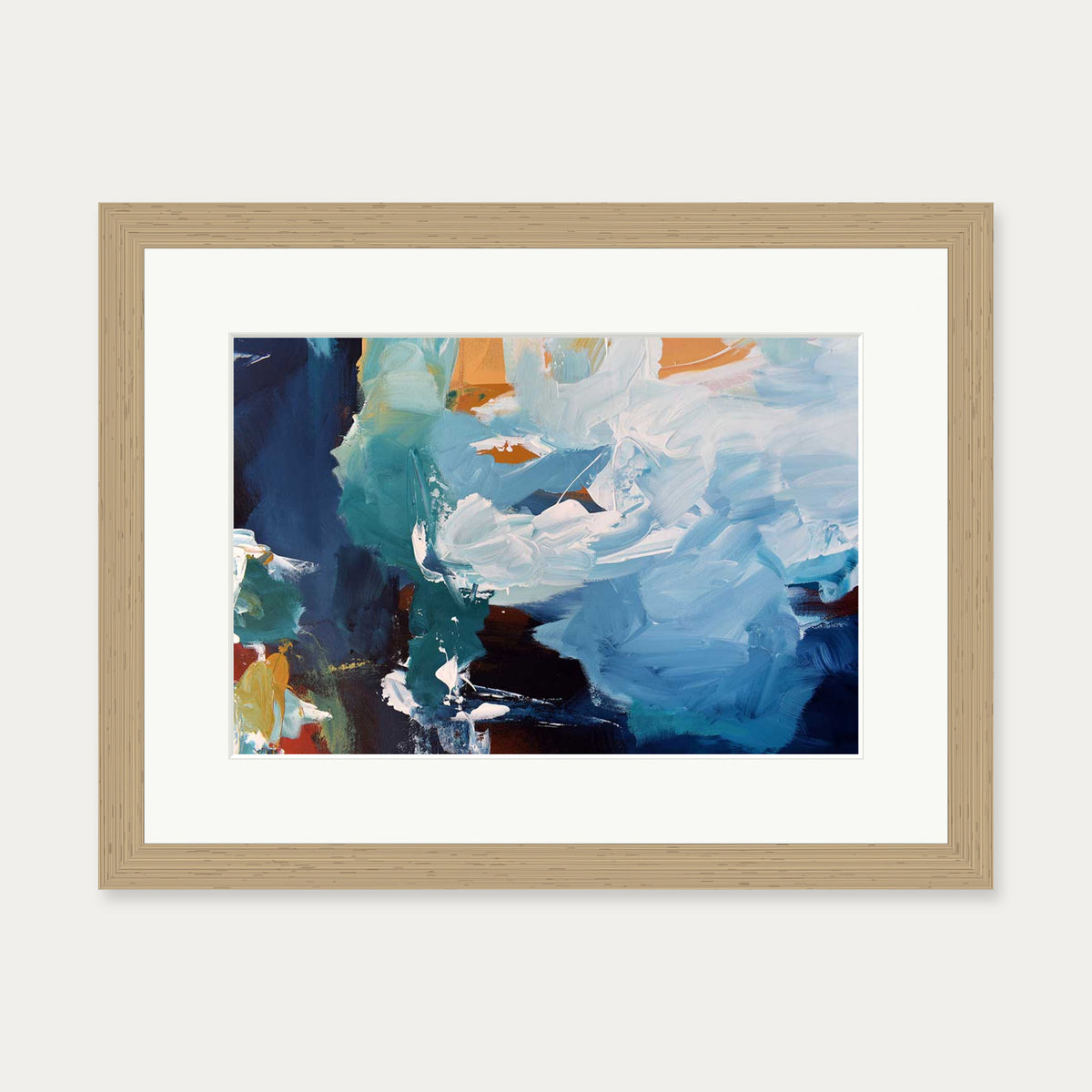 Abstract 263 Art Print — 30 x 40 cm — Oak Frame