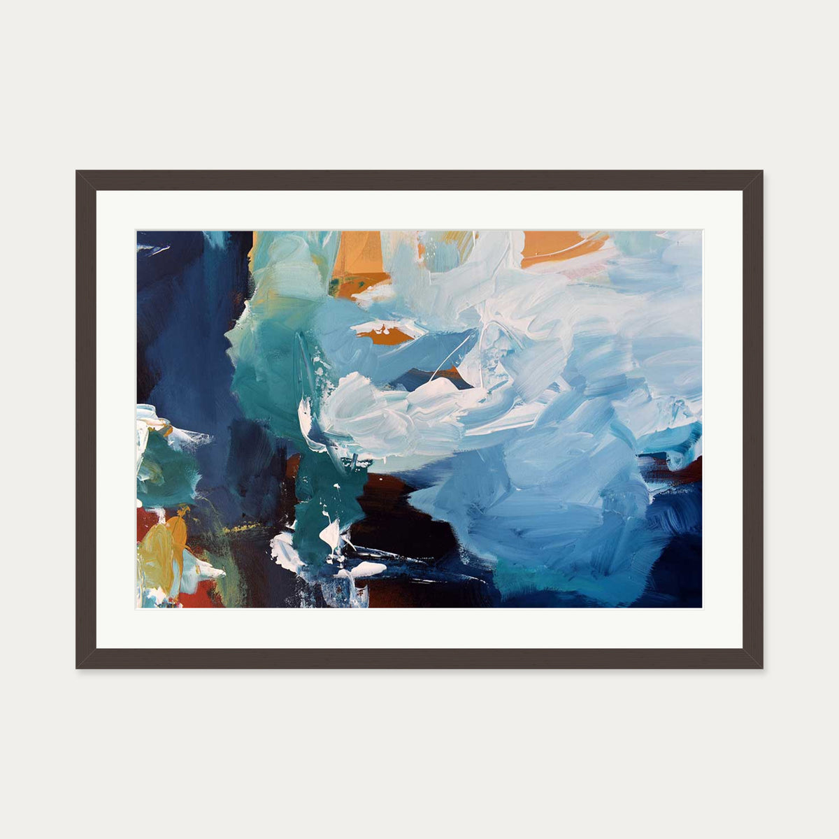 Abstract 263 Art Print — 50 x 70 cm — Brown Frame