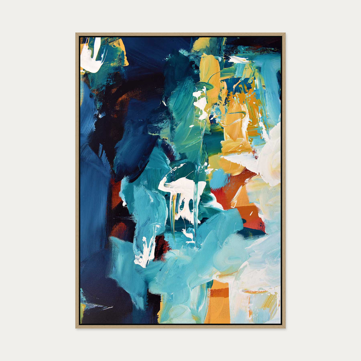 Abstract 266 Canvas Art — 70 x 100 cm — Oak Frame