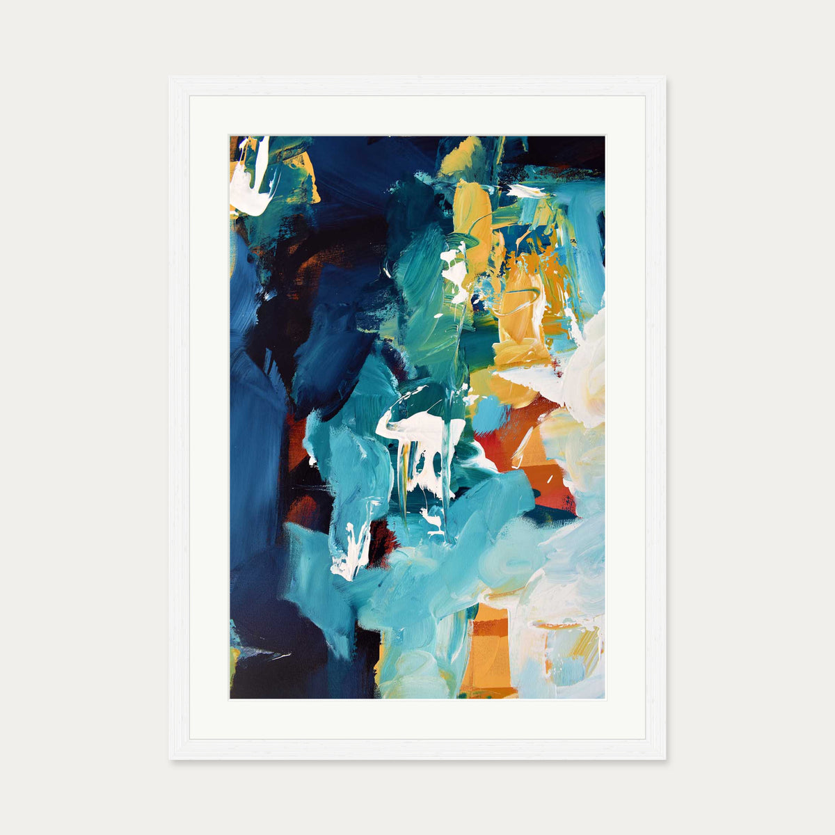Abstract 266 Art Print — 50 x 70 cm — White Frame