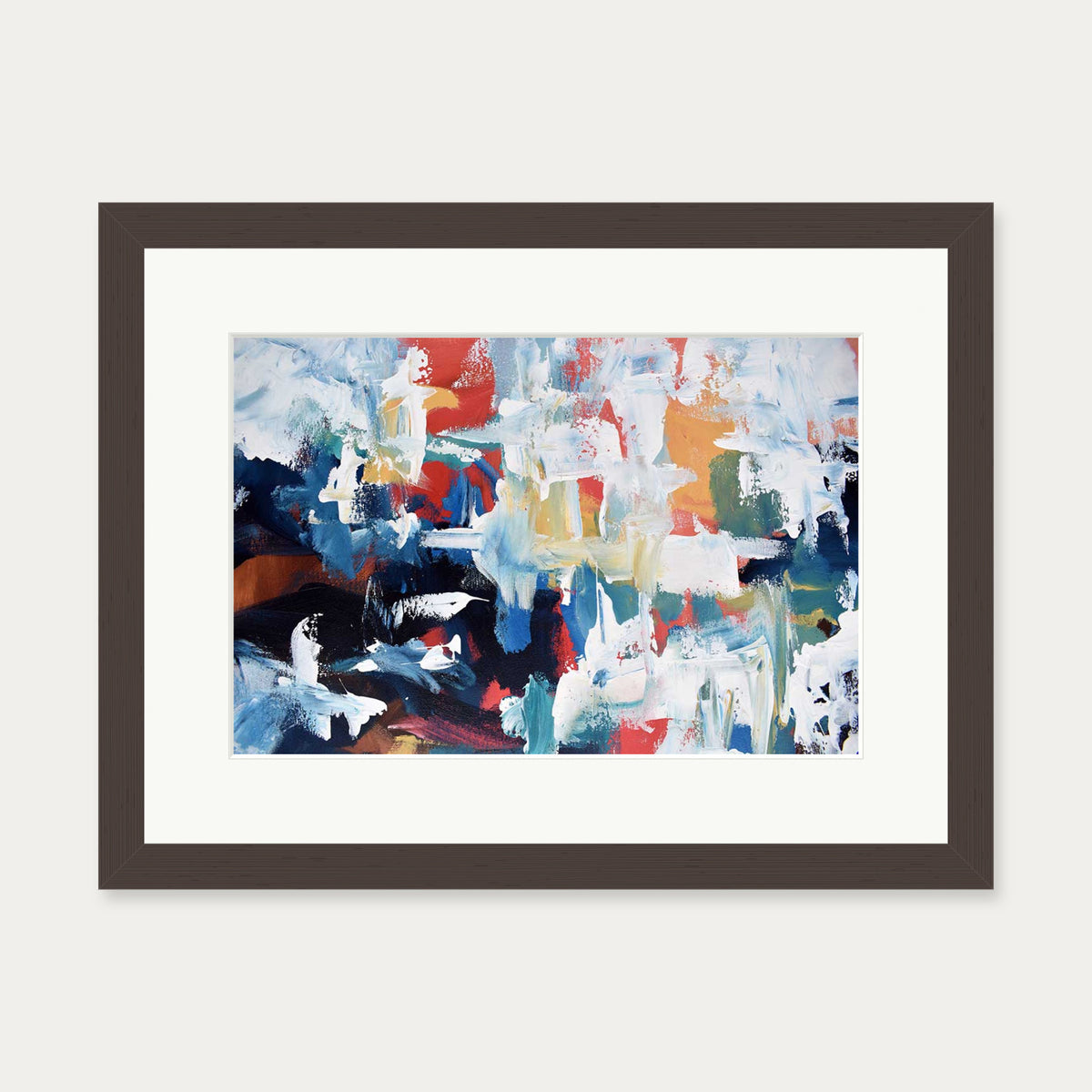 Abstract 276 Art Print — 30 x 40 cm — Brown Frame