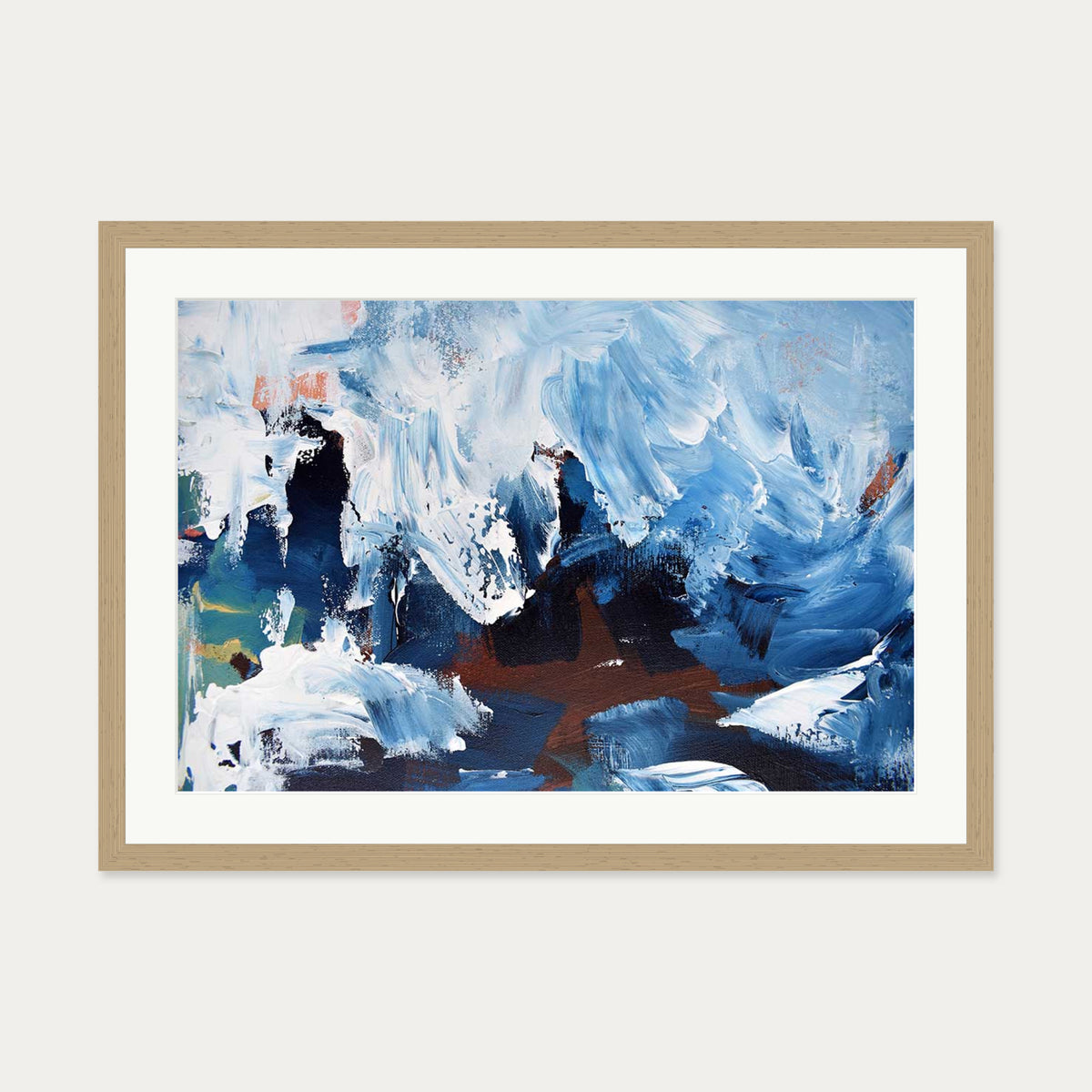 Abstract 277 Art Print — 50 x 70 cm — Oak Frame