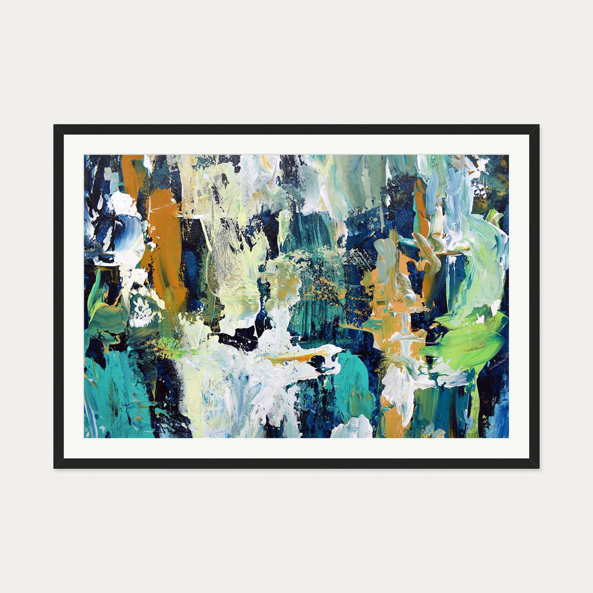 Abstract 279 Art Print — 70 x 100 cm — Black Frame