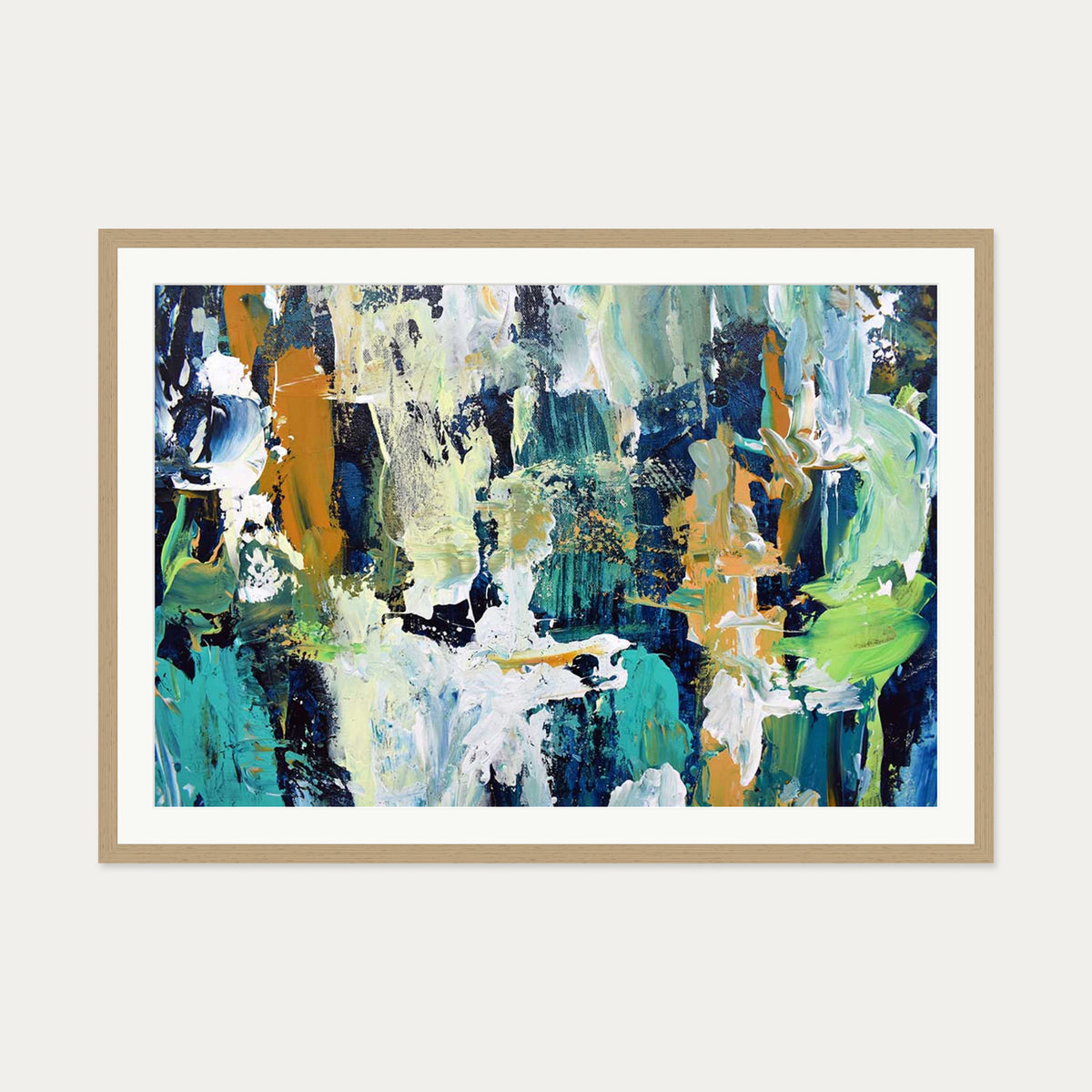 Abstract 279 Art Print — 70 x 100 cm — Oak Frame