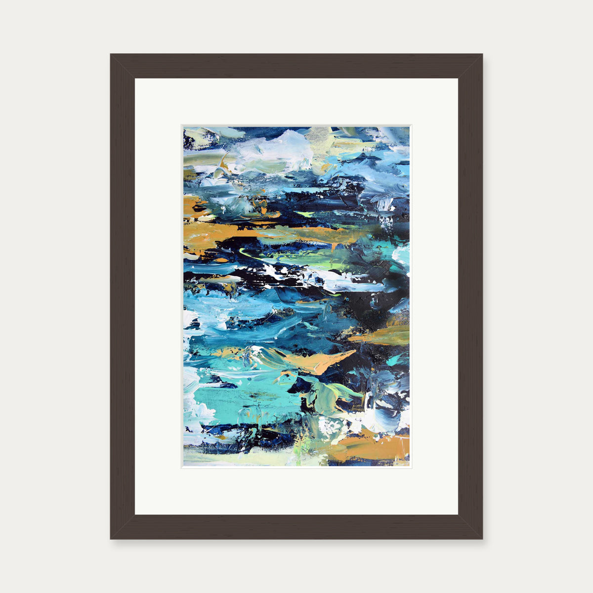 Abstract 280 Art Print — 30 x 40 cm — Brown Frame